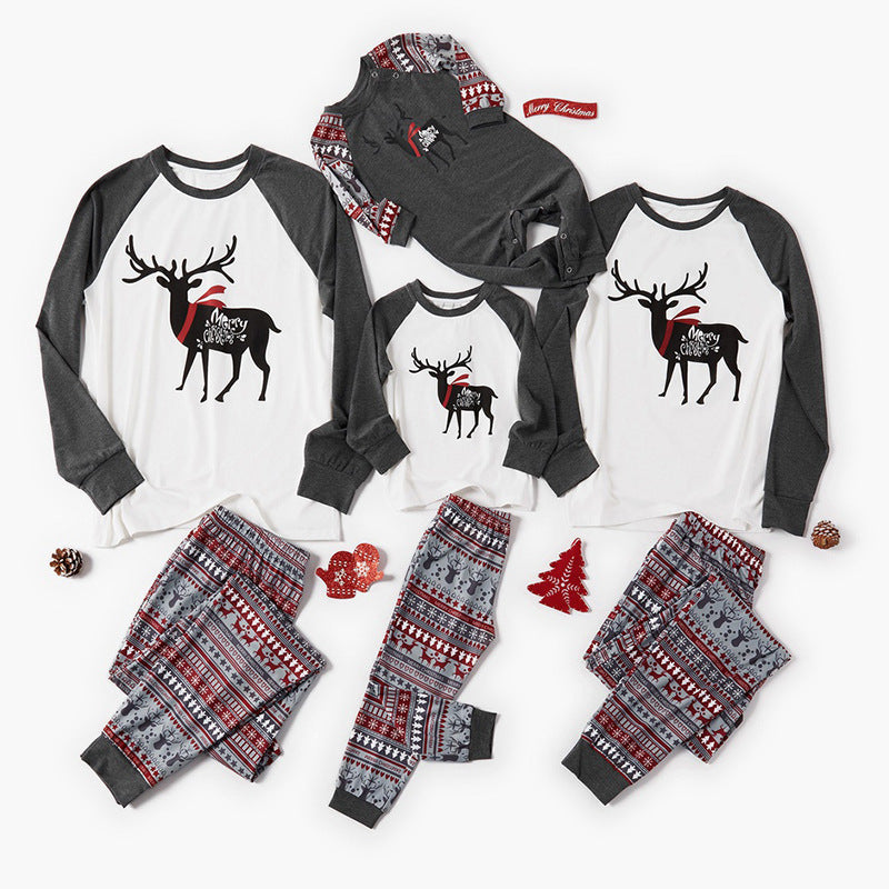 European and American Fashion Print Family Pajama Set