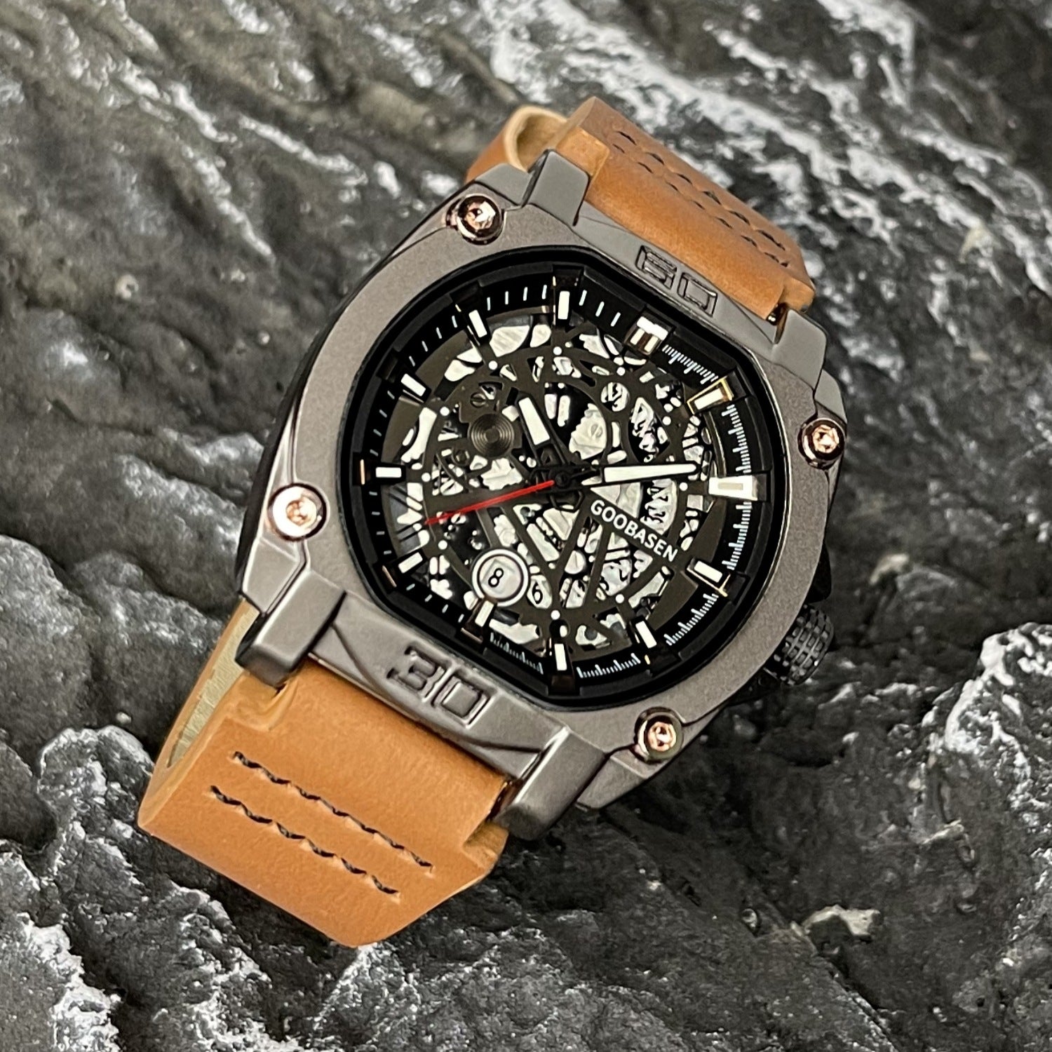 Multi-couche Craft Design Montre homme imperméable Lumineux