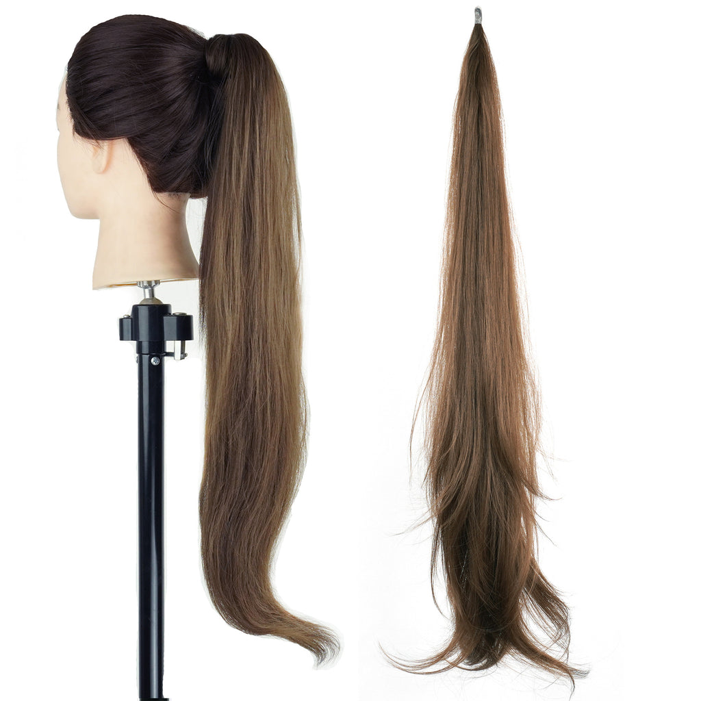 Flexible Synthétique Long Ponytail Enveloppé autour de Polonais Curly Ponytail Pour les femmes