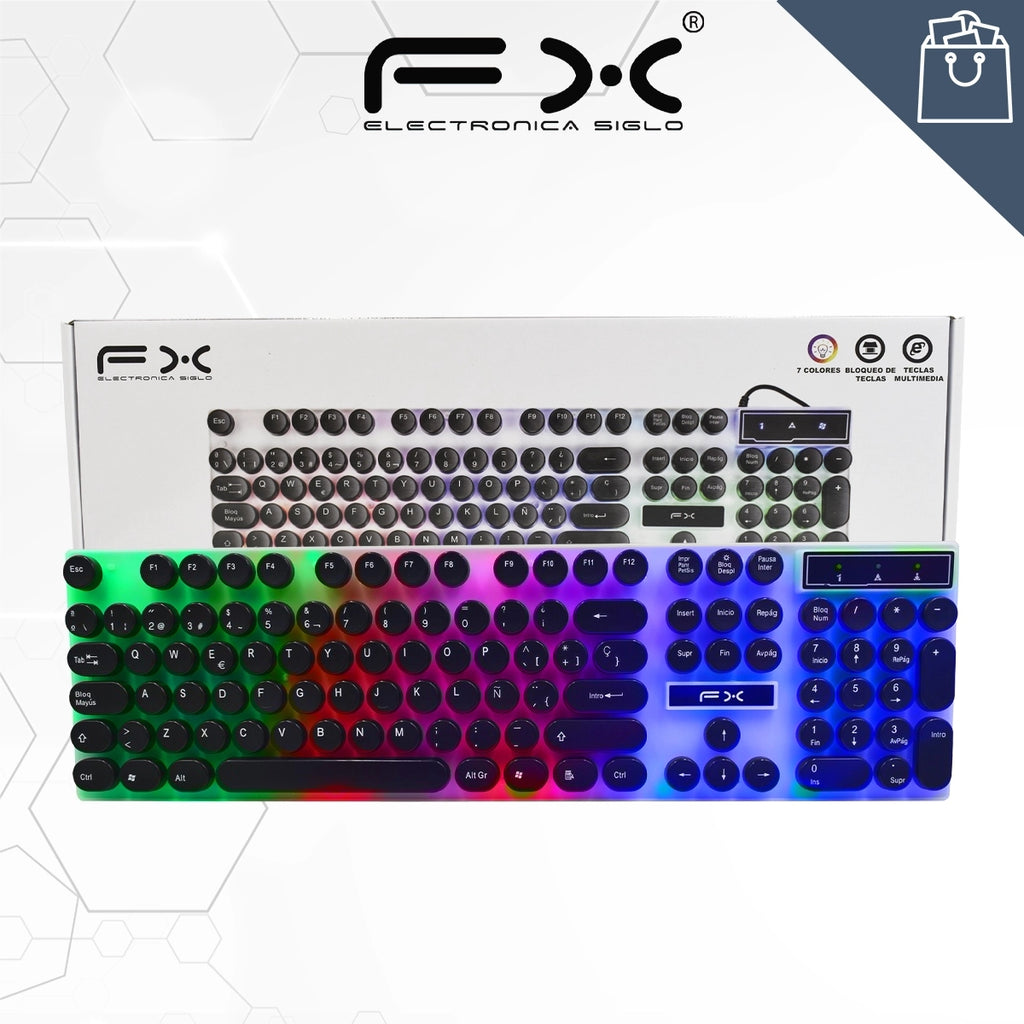 Clavier filaire avec des boutons de silicone haute sensibilité et lumières LED Auto-pickup seulement
