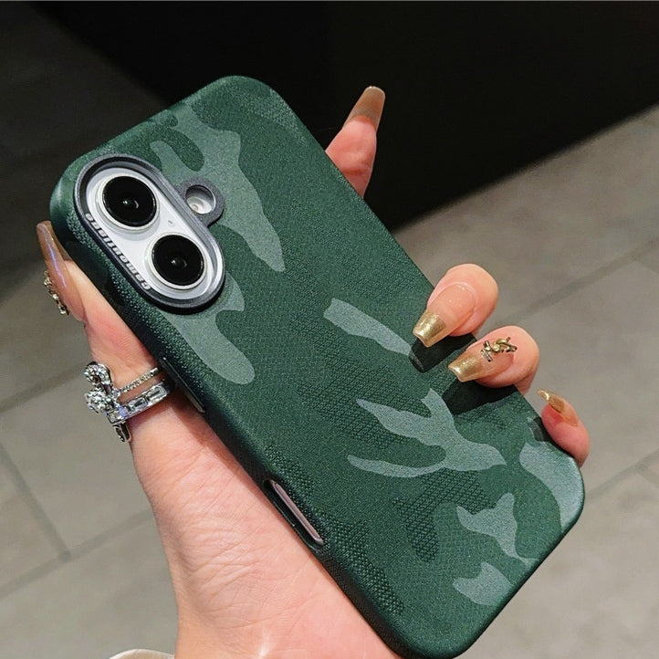 Camouflage Couverture de protection de téléphone mobile en cuir tout compris