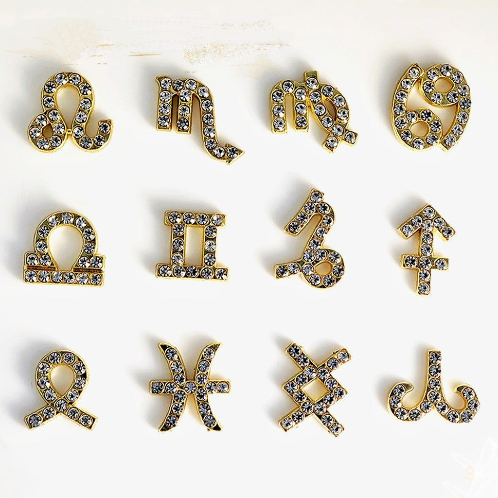 Douze Zodiac Nail Art Accessoires Alliage de diamants incrustés