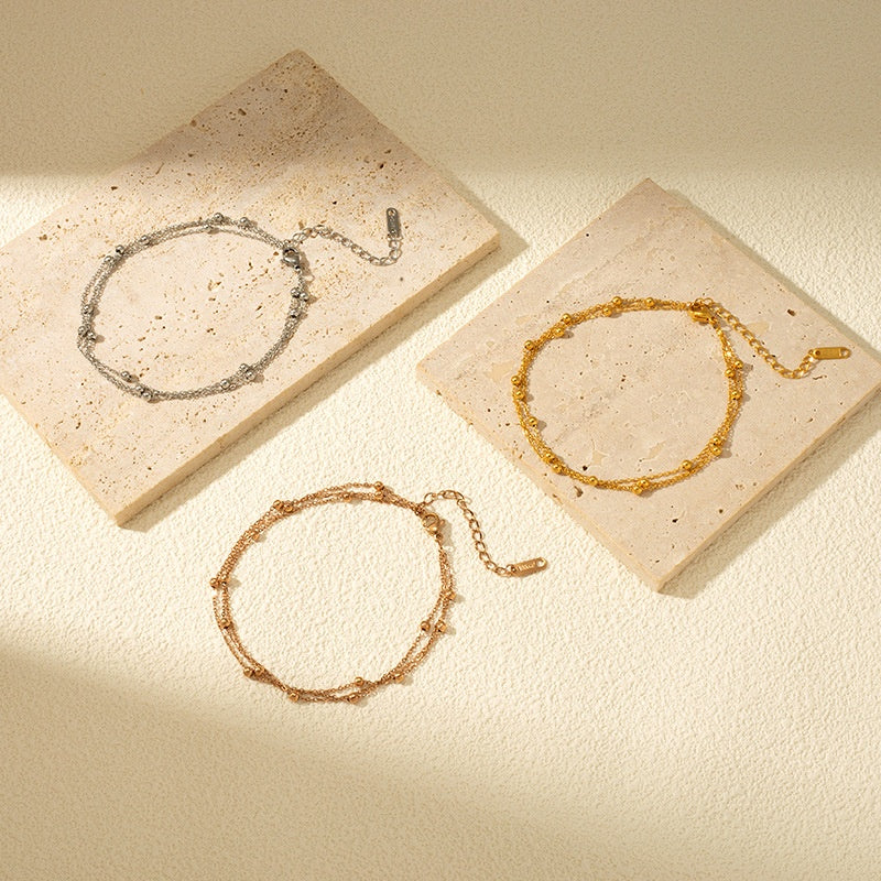 Perles métalliques multicouches fashionables et minimalistes