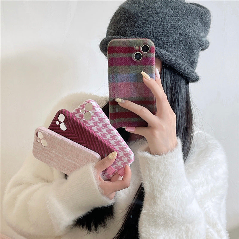 Ins Houndstooth Girl Phone Case résistant à la chute