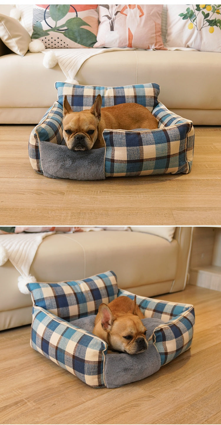 Lit pour animaux de compagnie lavable en toute saison Retro Plaid