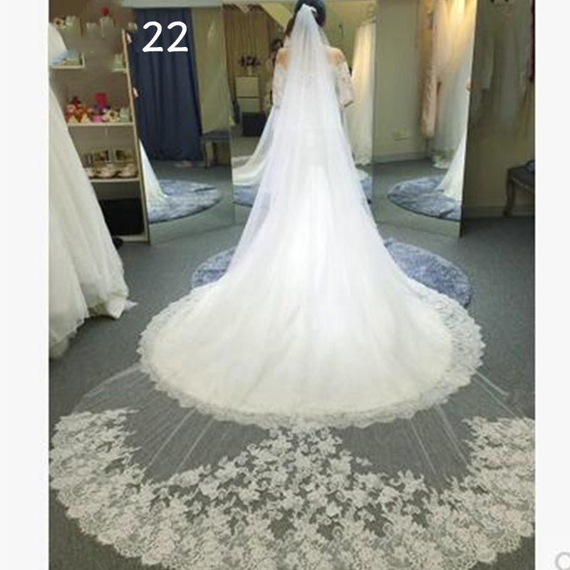 Mariée Mariage Maître Veil Long Tail