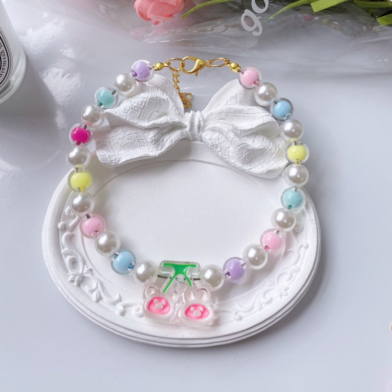 Cute Flower Bead Necklace for Pet Cats