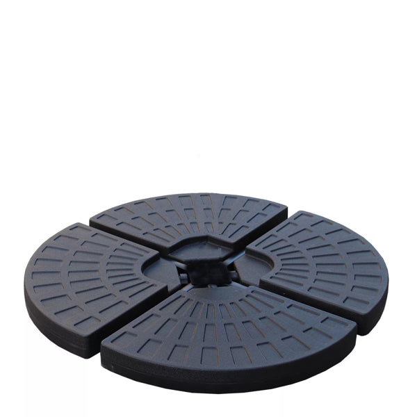 145 Lbs Capacité Pondérée Cantilever et base de parapluie de patio offset en noir (4 pièces) (Sh