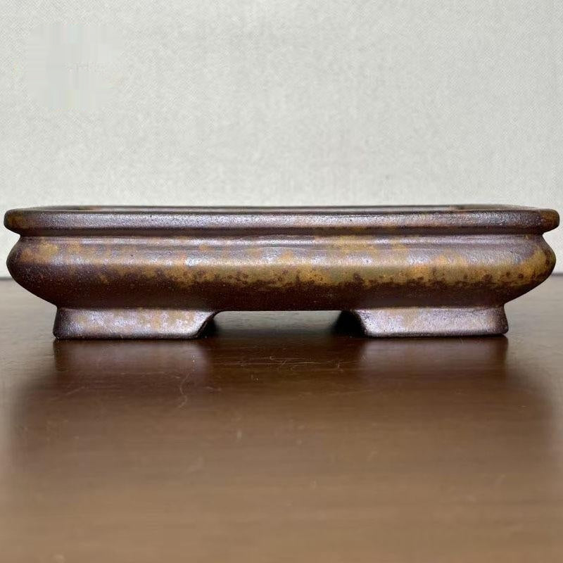 Pot rectangulaire en argile Yixing vieilli au feu de bois
