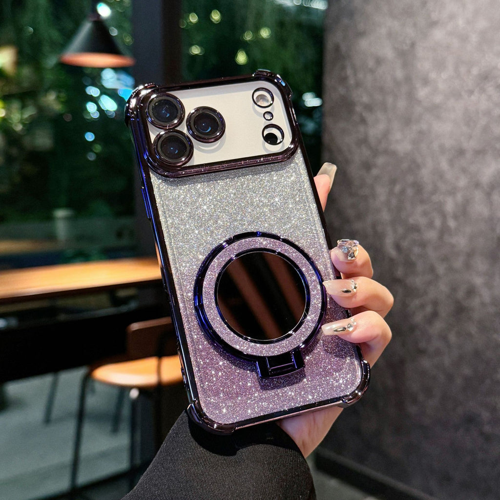 Étui de téléphone magnétique pour miroir de paillettes
