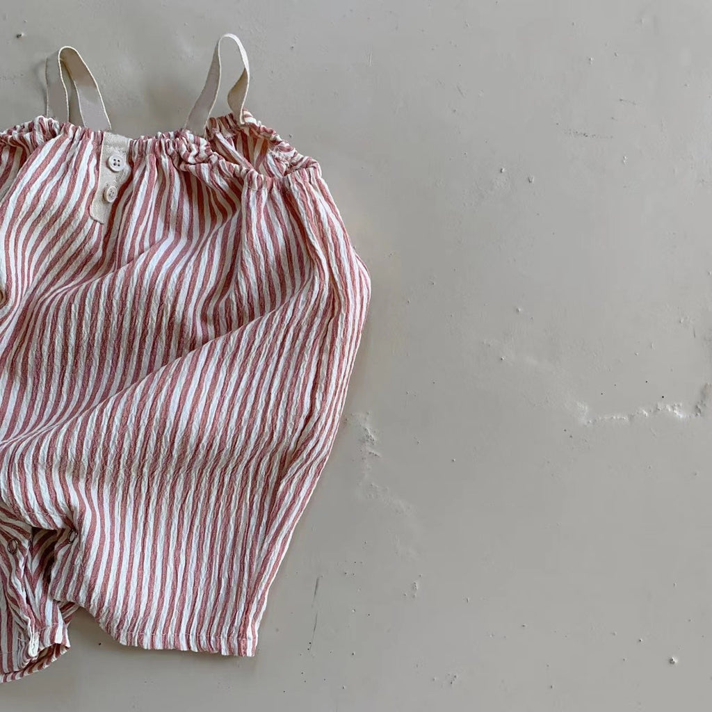 Bébé d'été mince verticale suspension rayée combinaison