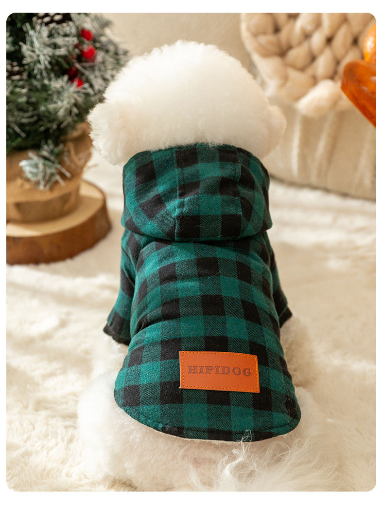 Manteau à capuche en coton à capuche classique pour chien de compagnie