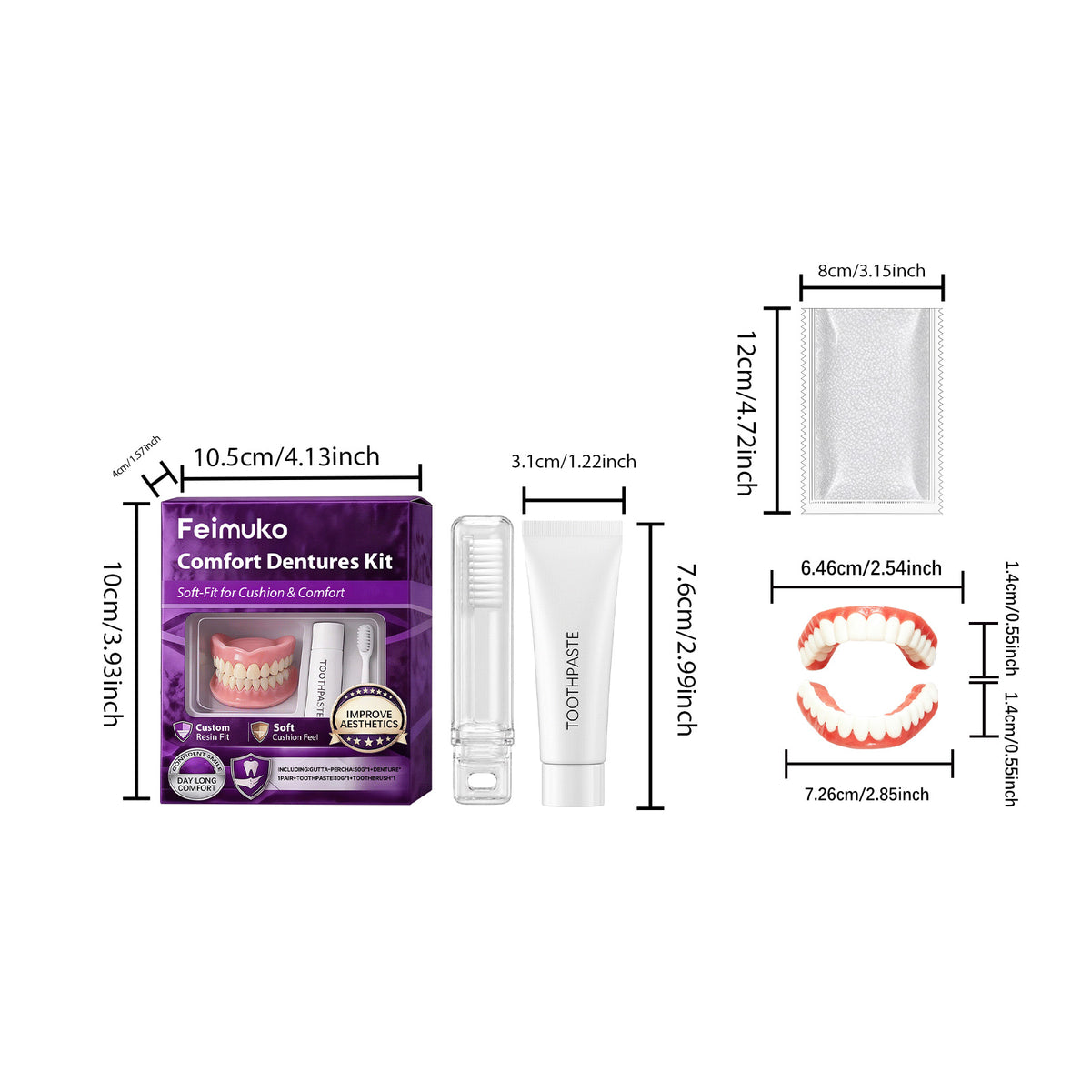 Ensemble d'accessoires pour prothèses dentaires 1 Ensemble par boîte