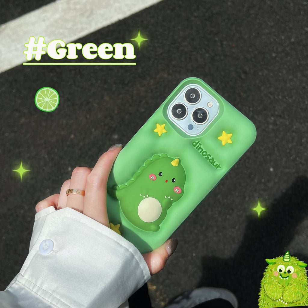 Decompression Applicable Cute Green Pressing Star Phone Case