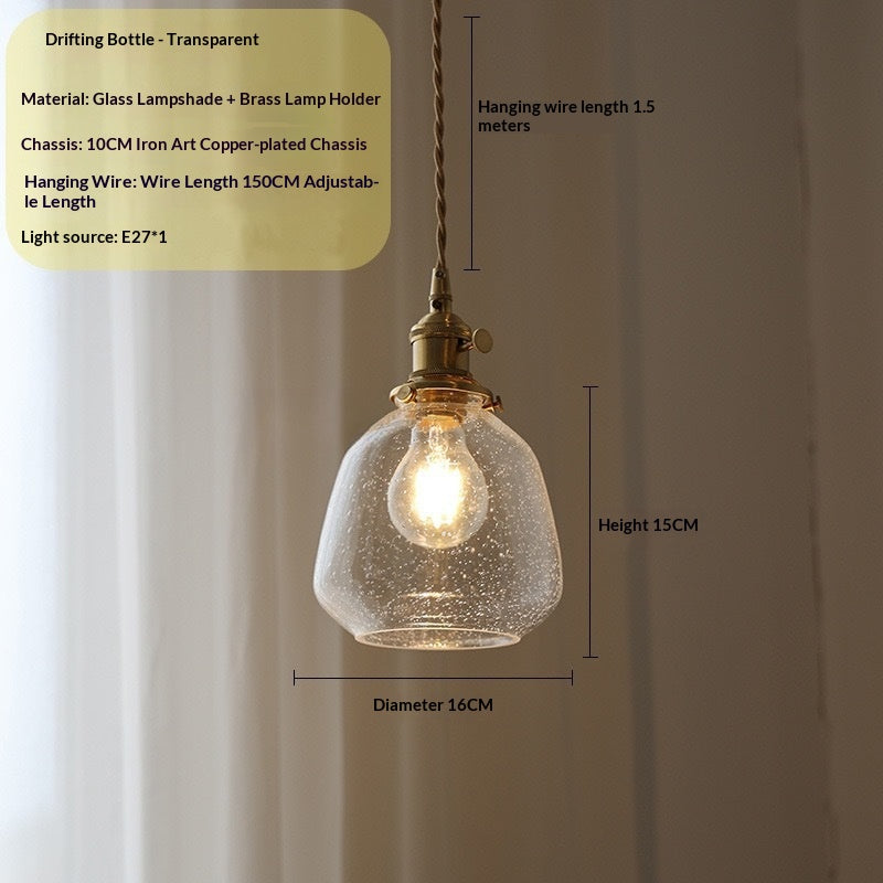 Rétro verre minimaliste petit pendentif lumière pour les salles à manger et Hallways
