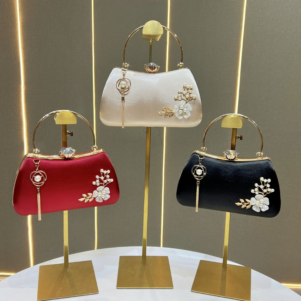 Sac à main pendentif en diamant incrusté de perles