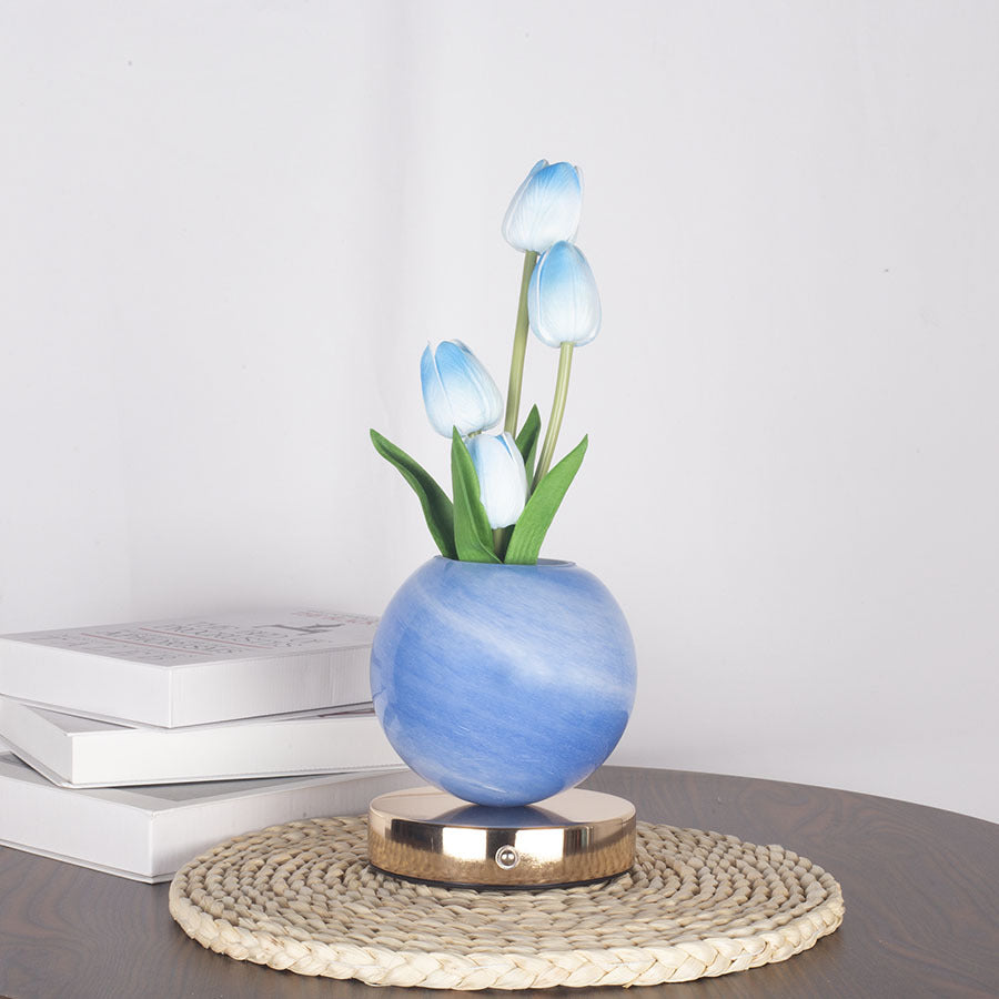 Decorative LED Table Lamp Tulip Planet Night Light Room