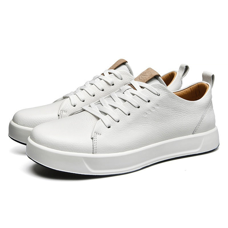 Chaussures Casual en cuir confortable et polyvalent Blanc en cuir Sneakers