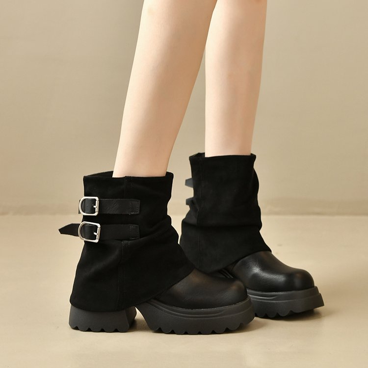 La plate-forme pour femmes augmente la hauteur Martin Bottes