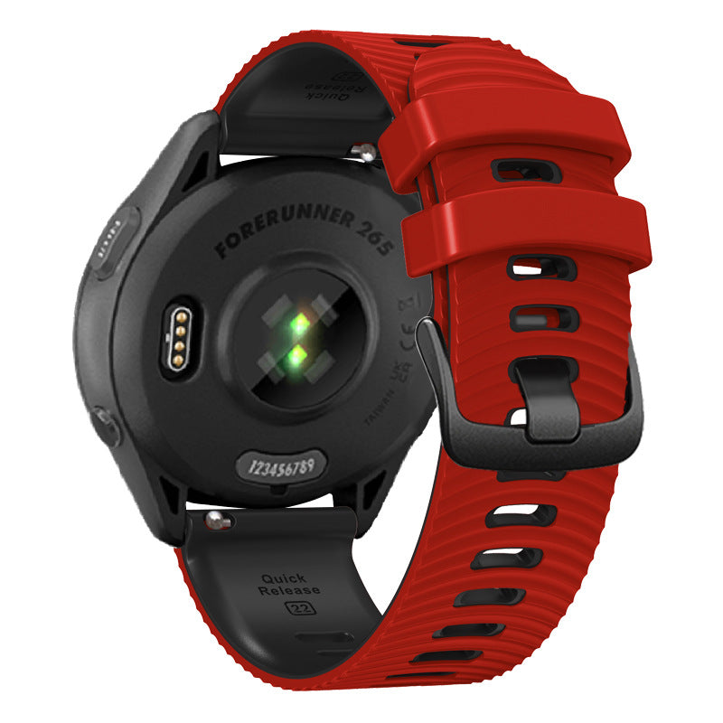 Universal 22mm Water Ripple Road Bracelet en silicone bicolore