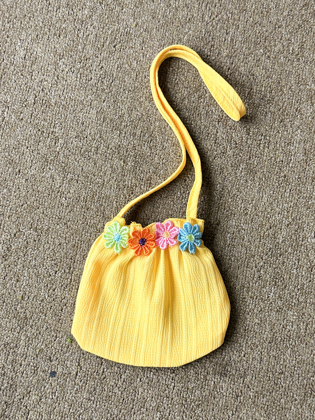 Two-piece floral patchwork dress and bag