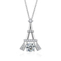 S925 Argent Sterling 1ct D Couleur VVS1 Moissanite Tour Eiffel Collier 45cm Platine Or