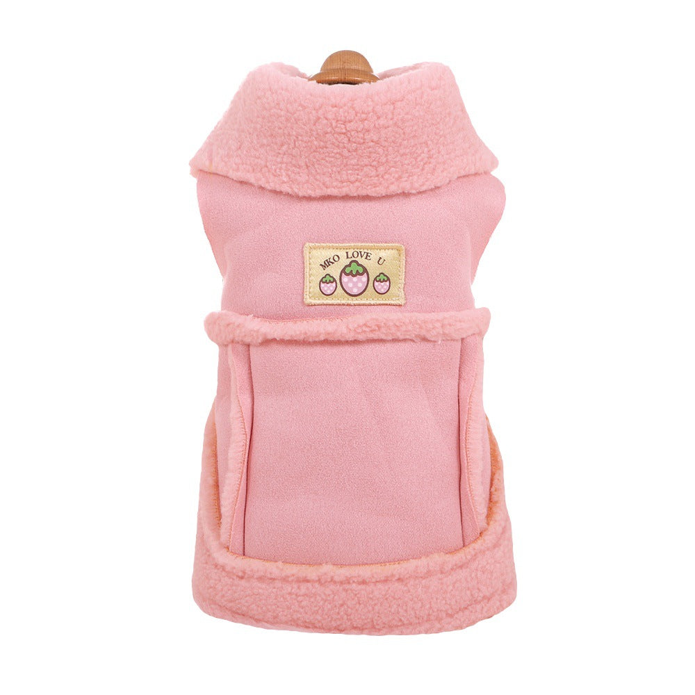 Manteau rembourré en coton à deux pattes en peluche de deux couches, doublée de molleton
