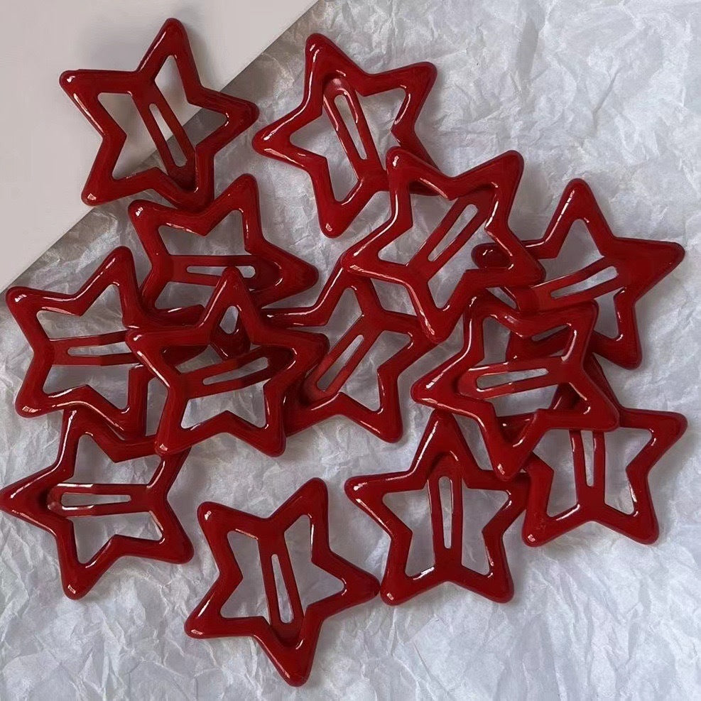 Bangs avec Wispy Strands monté sur le côté Red Starforme Drop Hair Clip