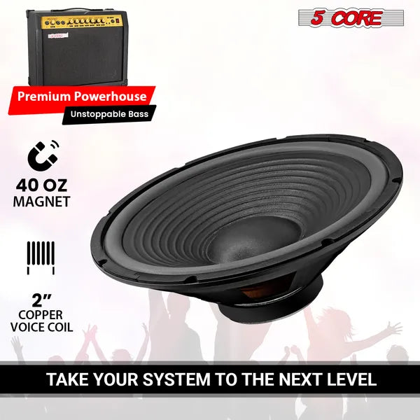 5 Core 15 pouces de remplacement du haut-parleur de guitare 450W 4 Ohm faible distorsion pour guitare électrique Am