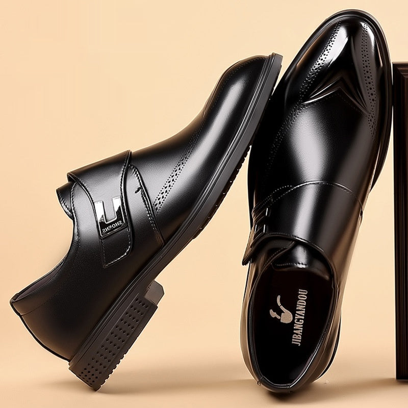 Chaussures en cuir pour hommes fabriquées à partir de cow-hide à grain complet avec un orteil en forme de pipe