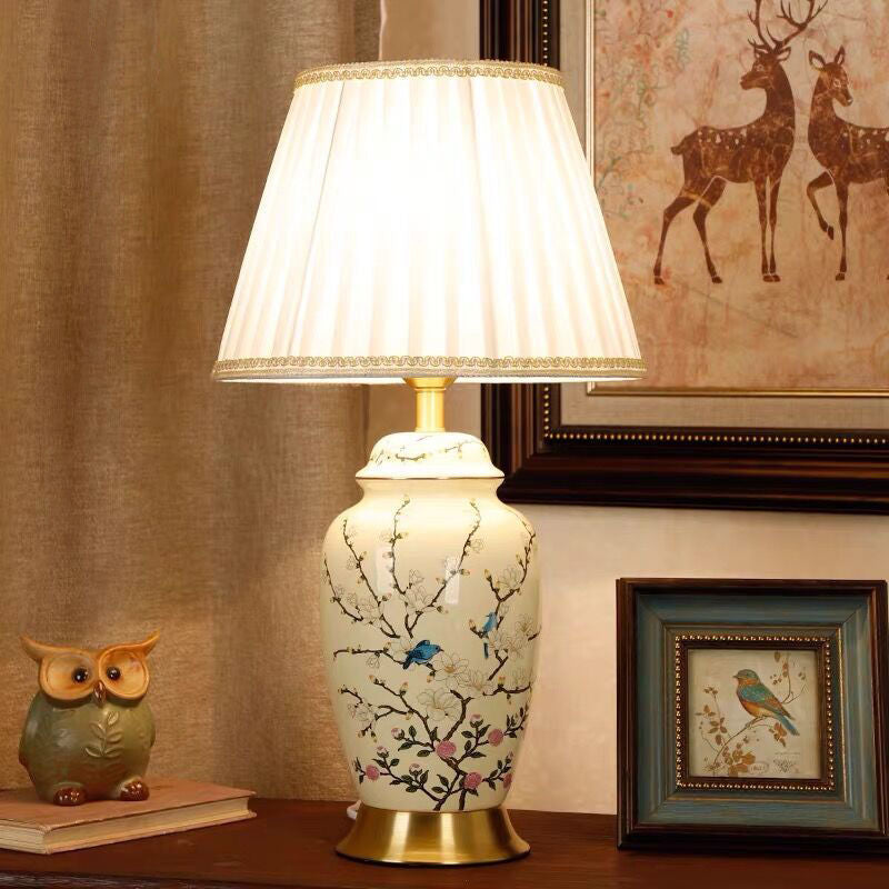 Lampe de chambre à coucher en céramique de style américain