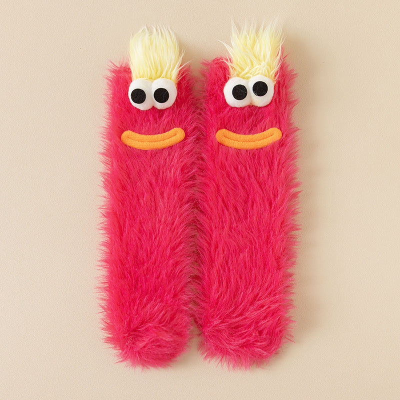 Femmes Quirky Coral Fleece Chaussettes mi-calf