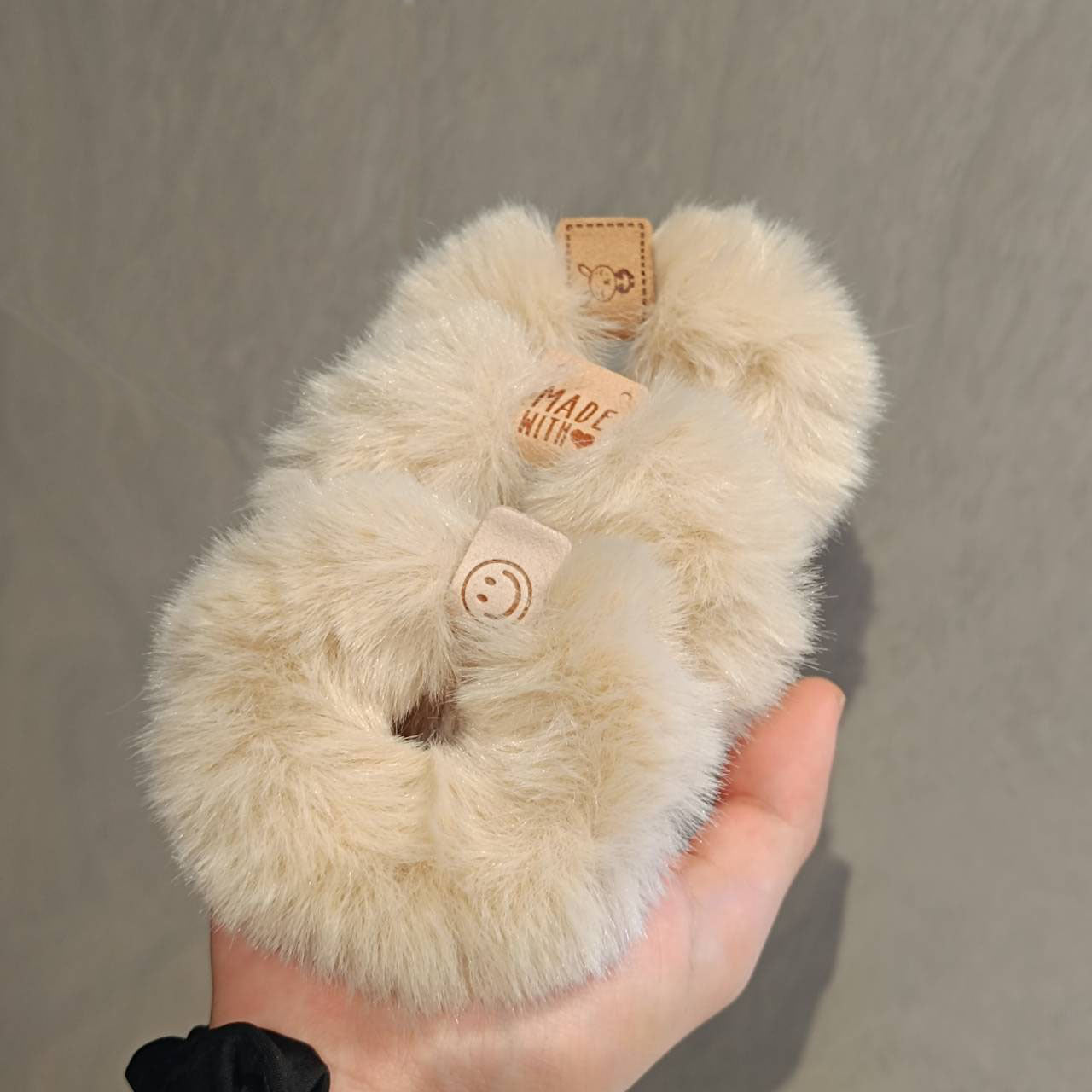 Automne et hiver doux en peluche glutineuse bague de cheveux épais