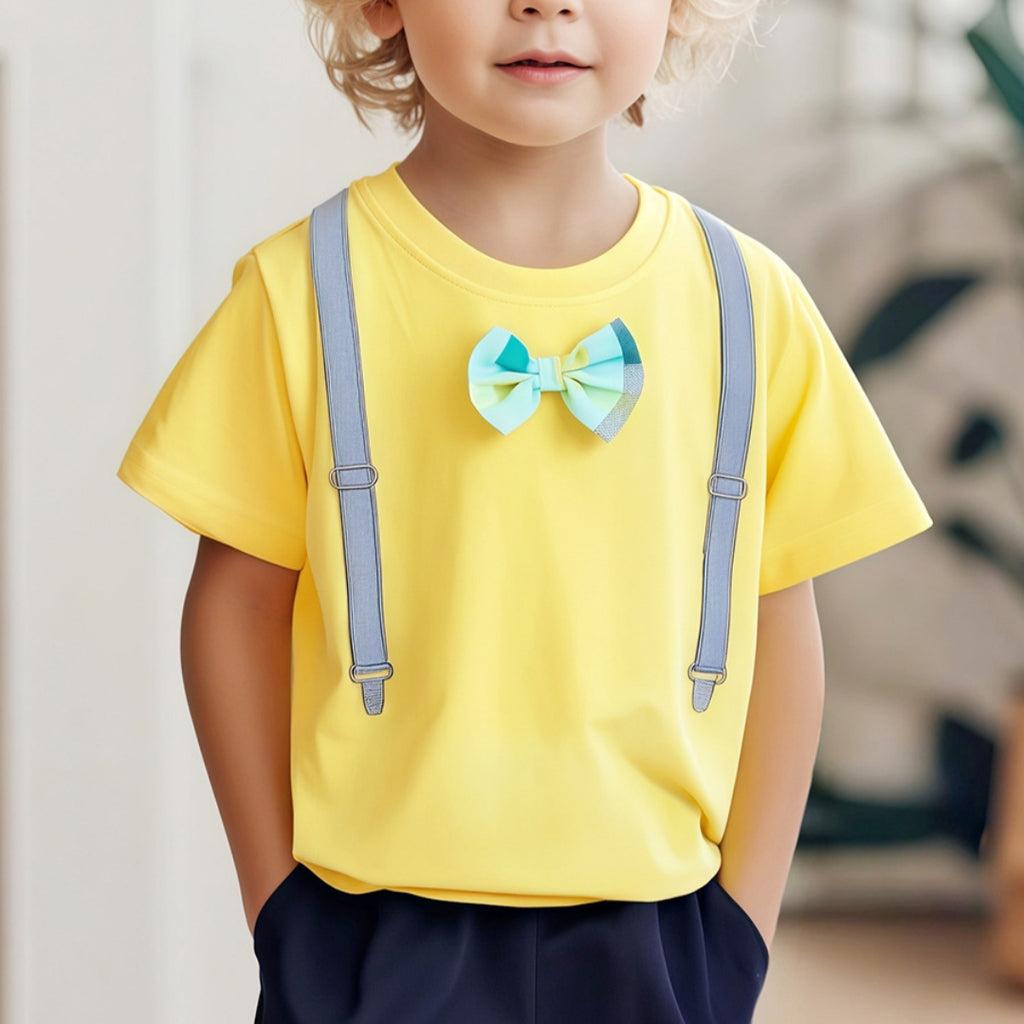 T-shirt en coton brodé mignon à manches courtes pour enfants