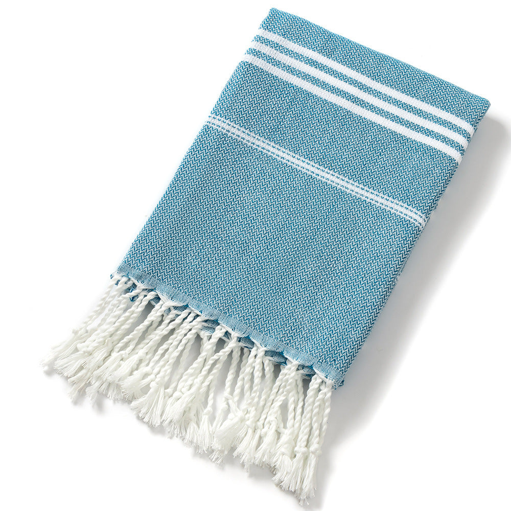 Tassel turc Polyester coton serviette de bain