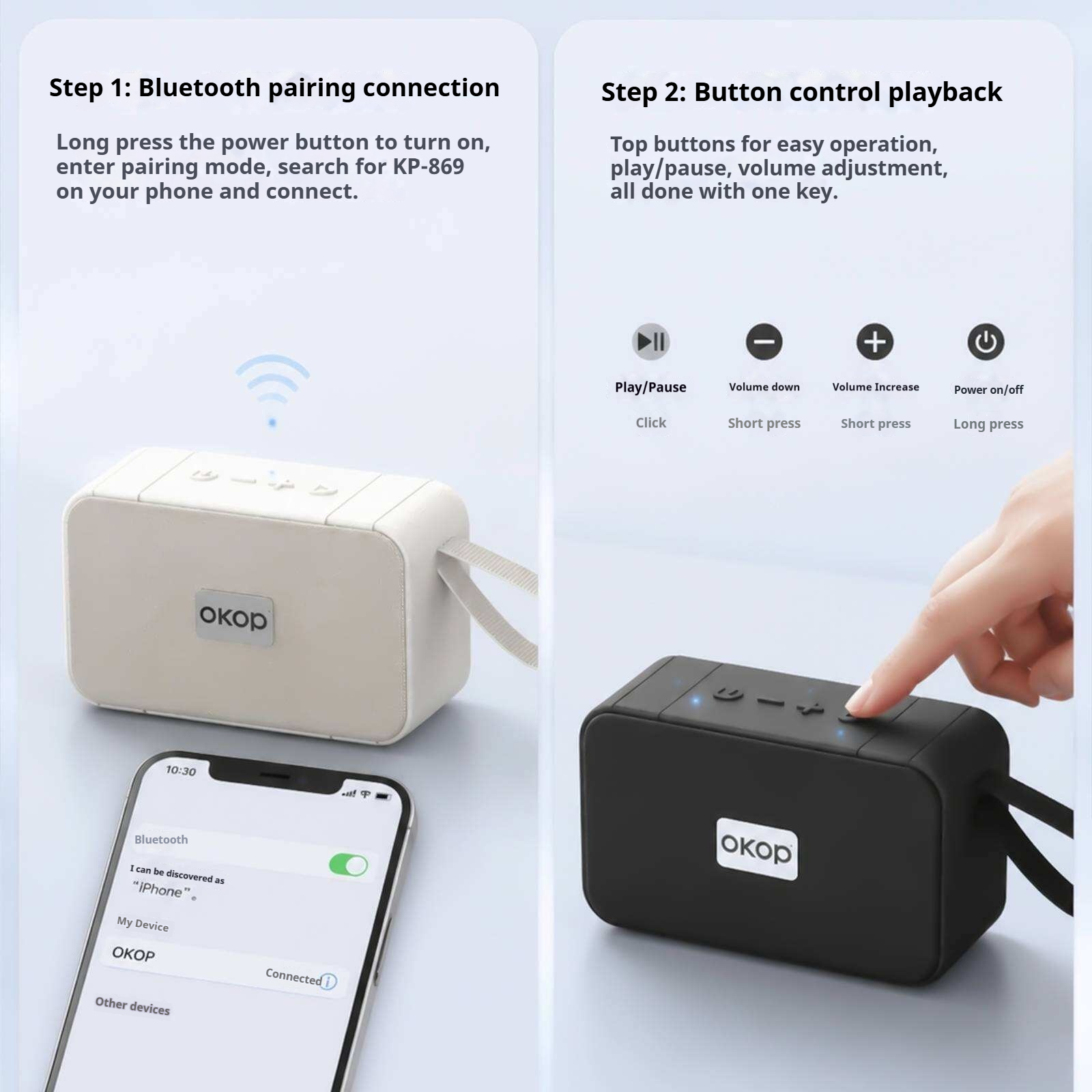 KP-869 Haut-parleur Bluetooth sans fil le plus vendu Poignée portable Longue durée de vie de la batterie Minimalis