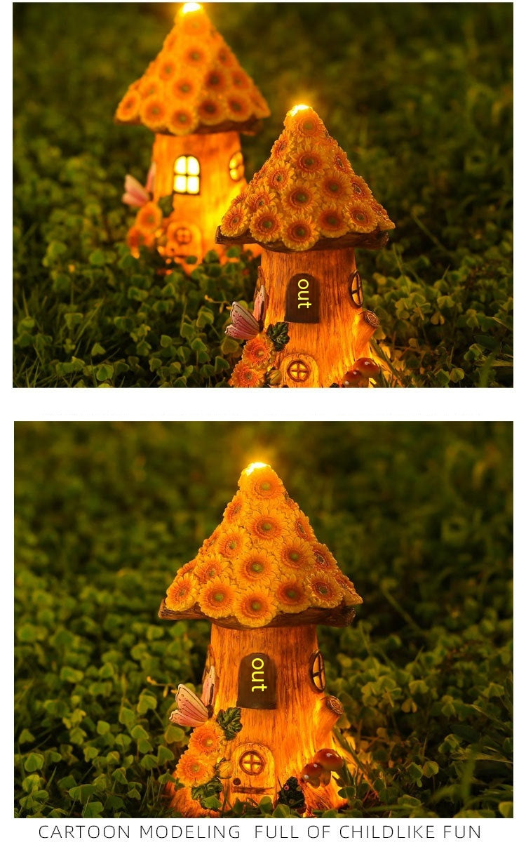 Resin solaire lampe décoration arbre maison lampe jardin extérieur pelouse