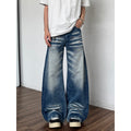 Jeans de bootcut de chat lavés rétro pour hommes
