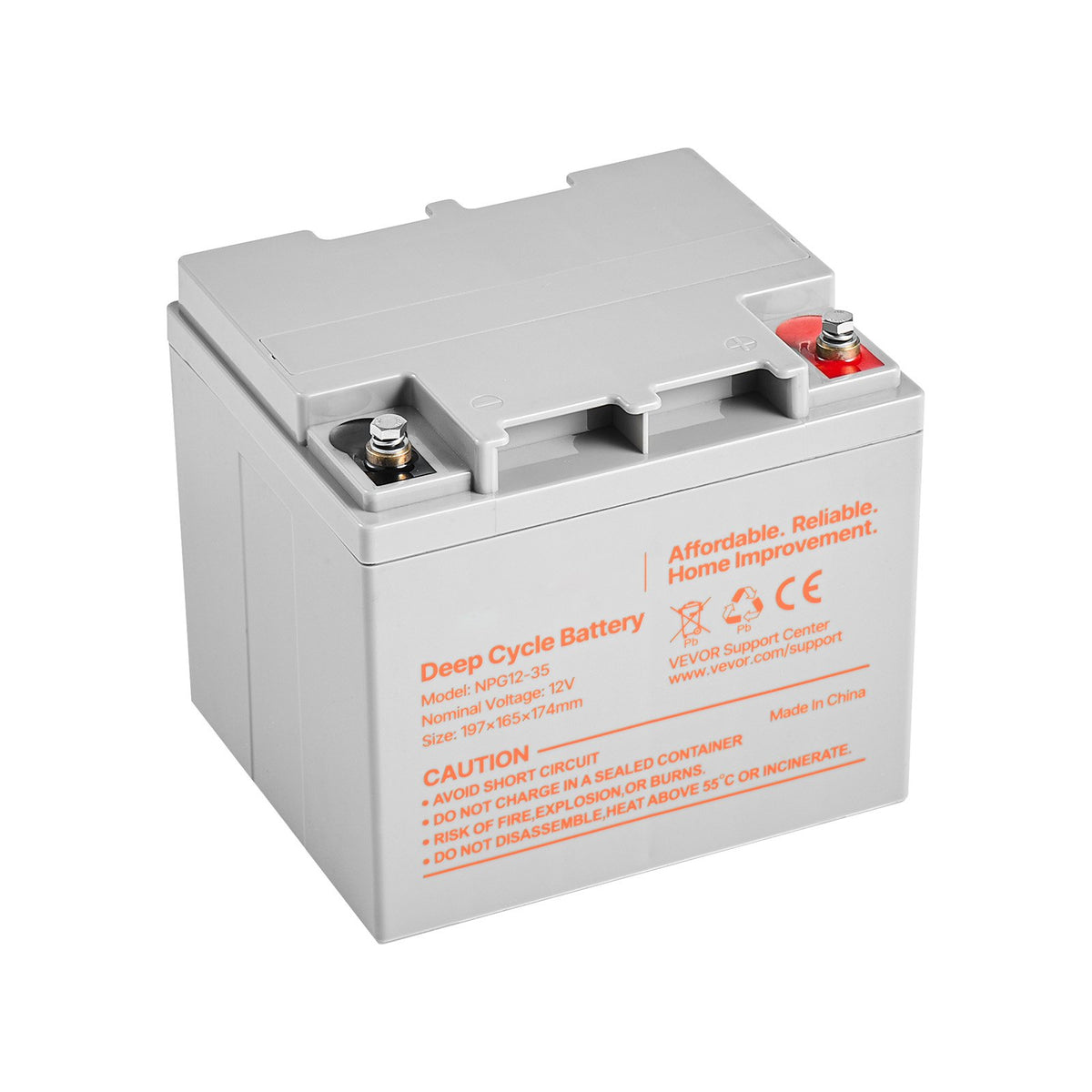 2 Pack 12V 35Ah Sealed Deep Cycle AGM Rechargeable Lead Acid Battery