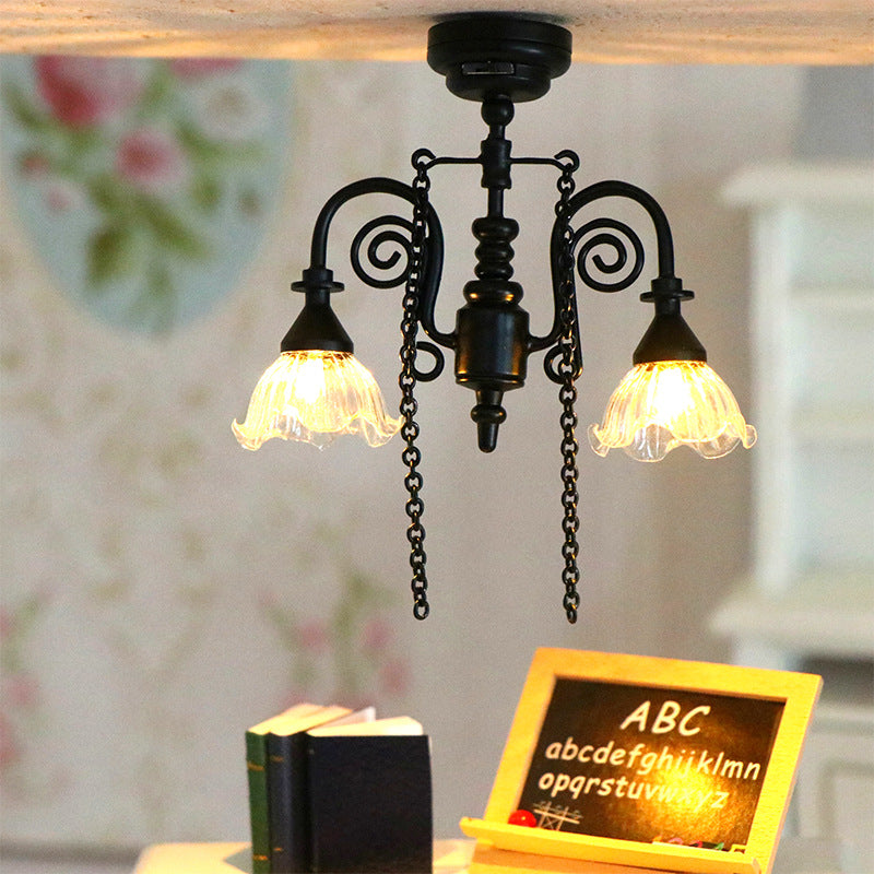 Mode Mini Meubles Jouet Chandelier brillant