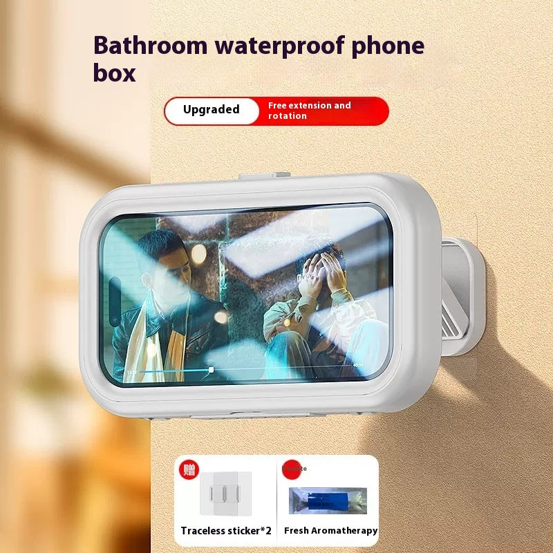 Salle de bain imperméable sans punch mural écran tactile anti-fog Cantilever Téléphone mobile