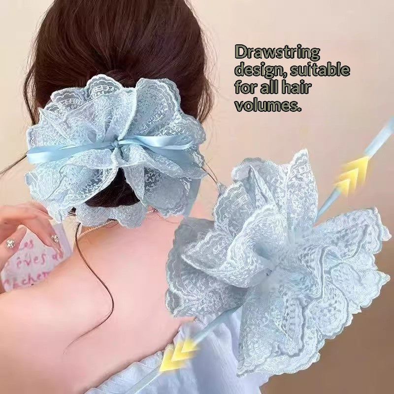 PrintempsSummer Vibe Dentelle réglable Scrunchie pour les femmes
