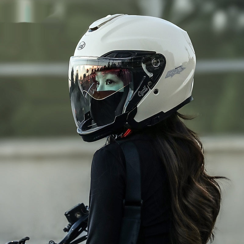 Moto homme d'été demi-quart casque homme de trois-quarts double visor pour hommes toute la saison