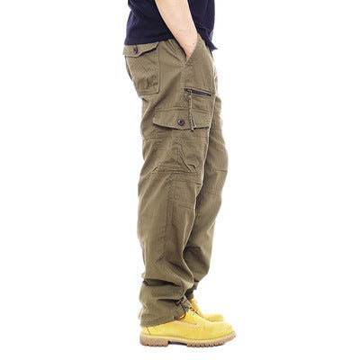 Pantalon de travail casual en coton pour hommes avec taille élastique