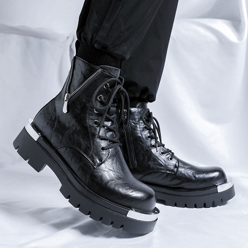 Bottes style britannique Vintage Mode Hommes Side-zip Bottes
