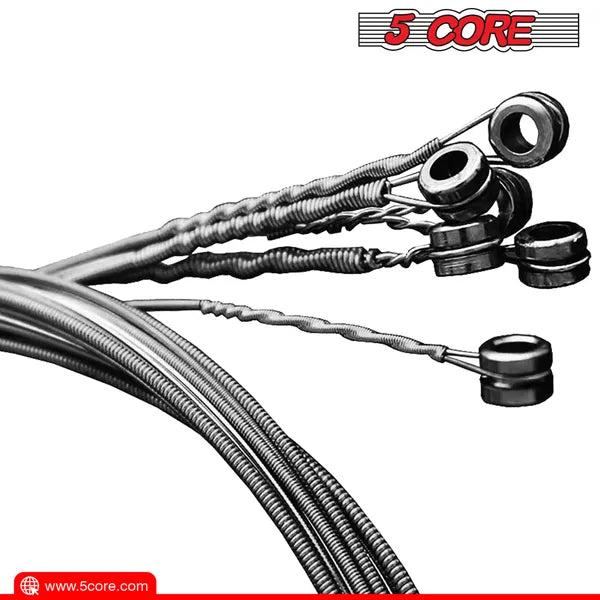 5 Core Acoustic Guitar 6 String Set Light Gauge Steel Carbon Core Bright Powerful Tone Hea