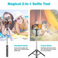 Extendable Selfie Stick Tripod with Wireless Remote Phone Holder Cell Phone Tripod for