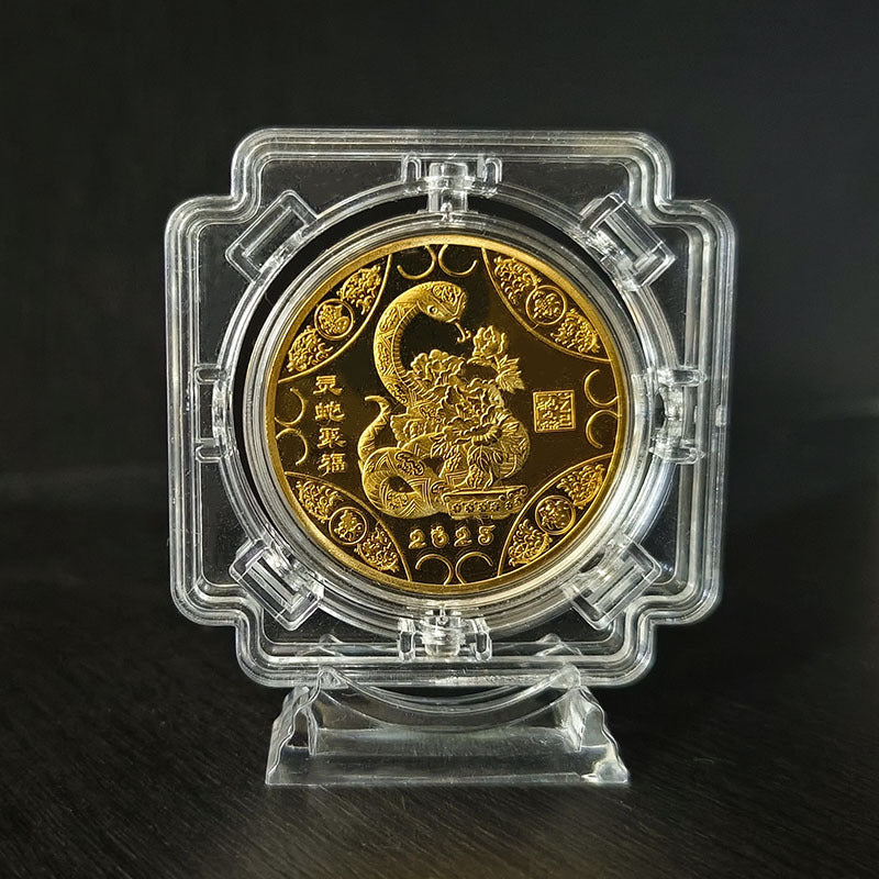 Snake Année Commemorative Médaille Couleur Or plaqué Argent plaqué