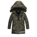 Veste tendance en coton rembourré pour enfants d'hiver Lettre mi-longueur Coton rembourré
