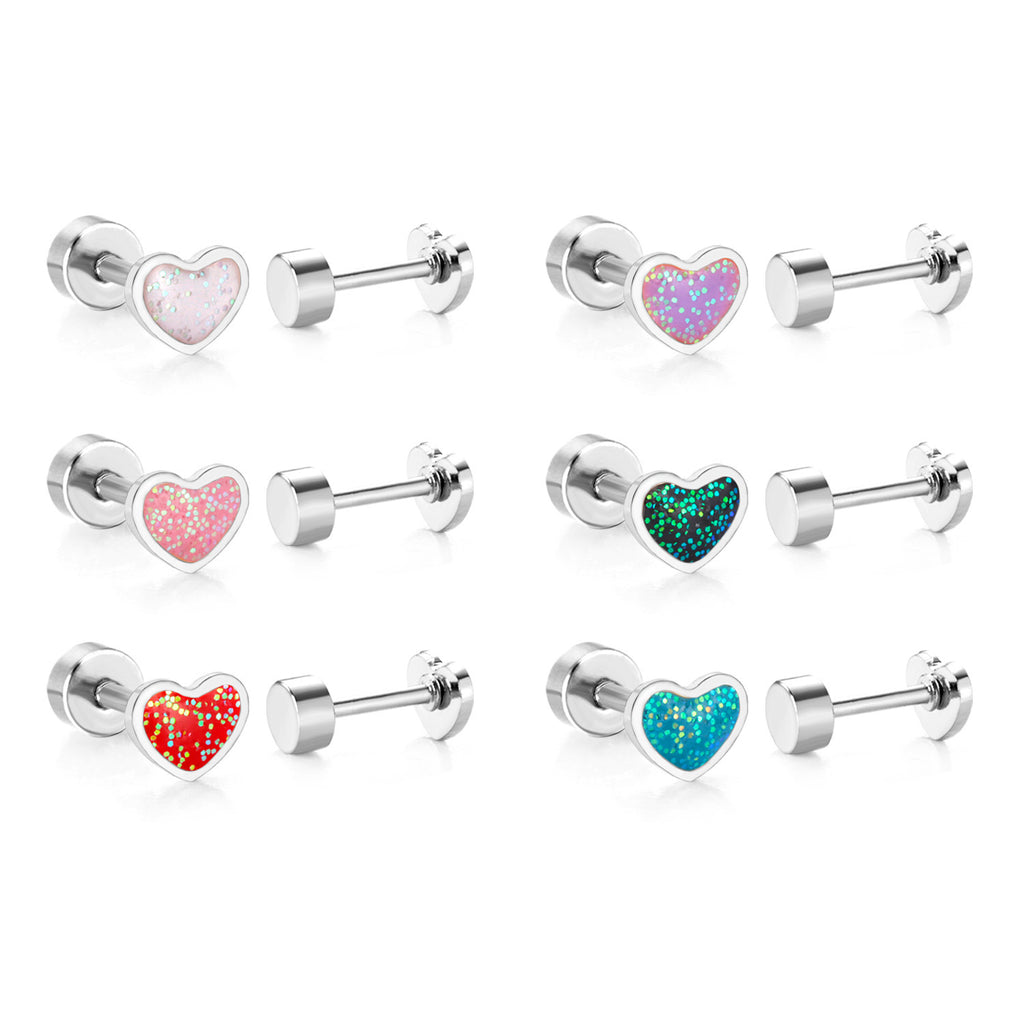 Boucles d'oreilles Crown-flower mignons et doux Boucles d'oreilles Stud en acier inoxydable